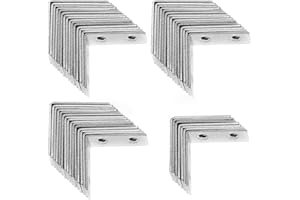 Ouprisks 52 Stück Winkelverbinder -50x50x15mm- Verzinkt Metallwinkel 90 Grad, Rost und Korrosionsschutz Edelstahlwinkel für die Montage von Möbeln, Tischen, Stühlen und Bücherregalen