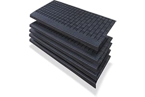 ‎PETEX PETEX 5X Stufenmatte Treppenmatte mit Winkelkante aus Gummi für innen und außen, 64,5 x 25 cm, selbstklebend, rutschfest