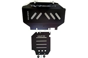 Logan4x4 Set n 2 Piastre Paramotore Motore Protezione Acciaio per Ford Ranger 2012 – 2022