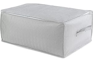 Compactor Sac de Rangement pour Couette avec Fermeture éclair, 50 x 70 x 30 cm, polypropylène, Gamme Boston, Gris/Blanc, RAN10164, Unique