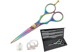SANGUINE Professional Hair Cutting Scissors, Hairdressing Scissors, Ultra-Sharp Japanese Convex Blades, Titanium Coated - 5.5 inch, Includes Case