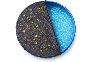 Poolskydd runt – extra tjockt 200 g/m² presenning – UV-resistent sol sommar och vinter, poolpresenning svart – poolpresenning (460 – 500 cm (Ø 560 cm))