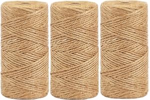 tenn well 2mm Jute Garden String, 300m Long Natural Jute Twine Brown String for Gift Wrapping, Gardening Floristry and Crafts Decoration