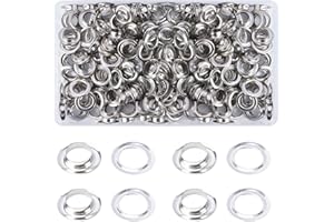 HO2NLE 500 Sets 8mm Kit Herramienta Ojetes Plata Ojales de Metal para Lonas, Cortinas, Toldos, Zapatos, Bolsas