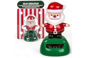 MIJOMA Solarbetriebene Wackelfigur - Bewegliche Figur mit Solarzelle, Kunststoff, 10 cm hoch, Keine Batterien notwendig, Für Fensterbretter, Autos & sonnige Plätze (Santa klein rot)