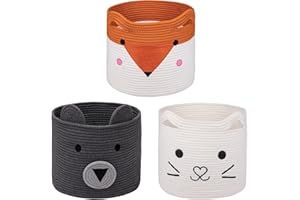 AXHOP Cajas almacenaje Cesto ropa sucia, 30x30 Cesta de almacenamiento de juguetes para niños, kallax, Ropa. Bonita cesta de lavandería con animales, cesta de regalo para bebé, gato, perro.