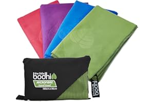 The Little Bodhi Microfiber travel towel, 180 cm x 90 cm, packtowl/camping towels, microfibre travel towel, green
