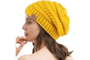 REDESS Slouchy Beanie Hat for Women Winter Warm Chunky Soft Oversized Cable Knit Cap