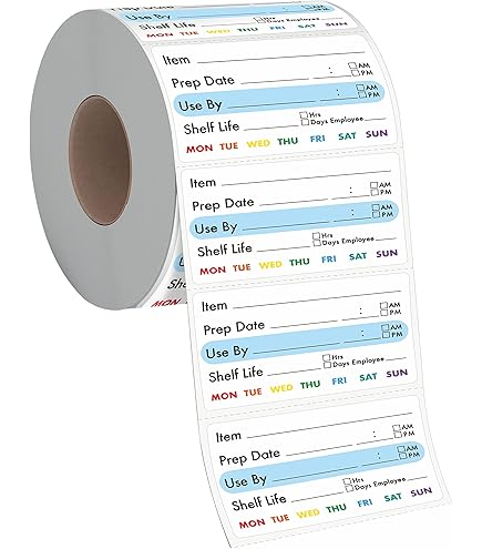 500 Freezer Food Labels Water Oil Resistant Removable Adhesive Perforated Roll