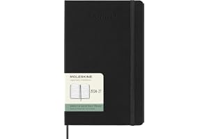 Moleskine Veckokalender 2026–2027 – 18-månaders horisontell planerare med hårt omslag och gummibandslås, färg svart, storform