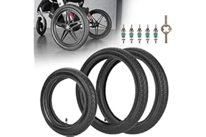 WEIYINGSI Pneus et Chambres à air avant 12/12.5 × 1.75/2.125/2.25 et Arrière 16 × 1.75/2.125 (1 + 2) Adaptés aux Modèles de Chariot de Jogging à 3 Roues y Compris Revolution SE/Pro/Flex/SU/Homme de fer