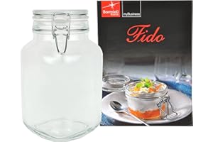 Bormioli Rocco Fido - Bocal en verre à armature métallique - Différentes tailles au choix, Verre, 3,0 Liter