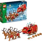 LEGO Santa’s Sleigh - Building Toy w/ 4 Reindeer Figures, a Santa Claus Minifigure and Toy Gifts - Stocking Filler Idea or fu