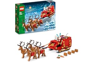 LEGO Slitta di Babbo Natale Giocattolo - Set di Giochi Natalizi per Bambini e Bambine da 9 Anni in su con Minifigure, Renne, Chitarra, Orsacchiotto e Sci, Idea Regalo Decorazione Casa - 40499