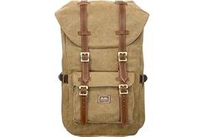 KAUKKO Mochila unisex para estudiantes de 17 pulgadas para portátil de 15 pulgadas, mochila informal, mochila para senderismo, 47 cm, 22,4 L, (caqui) (Naranja) - EP5AApricot