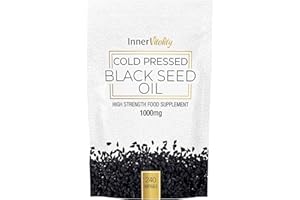 Black Seed Oil 240 Double Strength Capsules - Premium Cold Pressed Virgin Oil, High Strength Thymoquenine 3X% | 1000mg Softgels with Zero Additives (Non-GMO) Made in UK by Inner Vitality