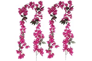 2 st 1,8 m konstgjorda Bougainvillea-girlanger, täta realistiska för bröllopsbåge bord trädgård väggdekor