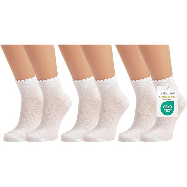 Rüschen Socken Damen 10er Set - Weiß & Schwarz Baumwolle