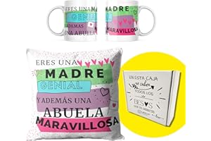 BY KROL STORE ETKR - Regalo Dia de la Madre - Cojines Sofa con Relleno Incluido y Taza Dia de la Madre - Cojines Grandes Originales - Almohada para Sofa Decorativa - Regalo para madre - Cojin Sofa (Rosa)