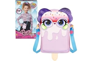 Purse Pets 6065752 Fashion, Treat Yo interaktywna zabawka dla zwierząt domowych i torebka ze świecącymi policzkami, ponad 25 dźwięków i reakcji, zabawka dla dzieci, rozmiar M