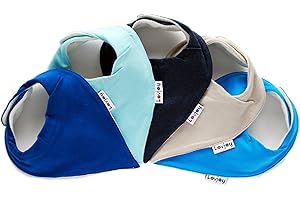 Lovjoy Bandana Dribble Bibs - Super Absorbent & Soft for Teething Babies - Adjustable Snaps - Fits Newborn to 3 years - 5 Pack