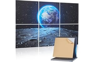 VEVOR Panneau Acoustique, Lot de 6, Mousse Acoustique Mural Autocollant 60x60x1 cm Panneaux Insonorisants Fibre de Polyester, Isolation Phonique Décorative pour Maison, Studio, Bureau, Motif Terre