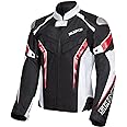Scoyco Mesh Motorcycle Jacket Motorbike Riding CE Armored Wear-Resistant Jacket Breathable Protective Gear For Men 4-Season, Red, 3X-Large