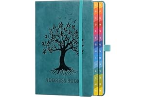 ‎ZXHQ Adressbuch mit farbenfrohen alphabetischen Registerkarten (21,3 x 14,8 cm) - Hardcover-Telefon- und Kontakt-Organizer, mit Platz für wichtige Website-Passwörter und Softwarelizenzen