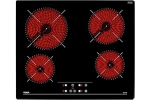 TEKA Placa Vitrocerámica 60 cm, 4 Fuegos, Touch Control Multislider, Indicador de Calor Residual, Función Stop & Go, Modelo TB 6415