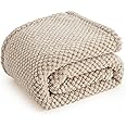 Bedsure Fleece Throw Blanket for Sofa - Soft Cosy Warm Blankets for Women Girls, Fluffy Blanket for Couch and Bed, Single, Beige, 130x150 cm