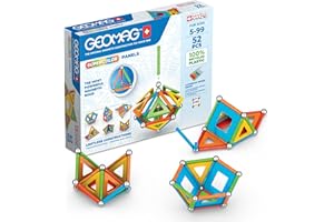 Geomag, Supercolor Recycled, Constructions Magnétiques, Barrettes et Panneaux Colorés, Pack de 42 Pièces, 100% Plastique Recyclé
