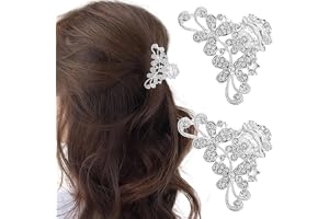 2 st strass hårklämmor silver glittrande bling diamant fina hårklämmor vintage legering hårnål klämma dekorativa blommor hårs