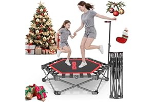 MOMODA 42" Mini Trampoline for Kids and Adults, Exercise Rebounder Foldable Trampolines with Handle, Max Load 200 LBS