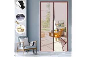 KZhanmy Cortina Mosquitera Puerta Exterior, Mosquitera Puerta Magnetica,Se Puede Usar para Puertas Exteriores, Habitaciones para NiñOs, Puertas De BalcóN,-Brown-B|| 85x205cm(33x80inch)