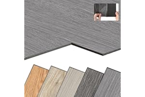 Yardin Pavimentazione autoadesiva in PVC con effetto legno, 18 pezzi, 2,51m², antiscivolo, impermeabile, ignifuga, rovere grigio