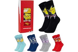 POKÉMON Pokemon Boys Calf Socks, Pikachu Soft Breathable Kids Socks Pack of 5 - Anime Gifts for Boys