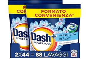Dash Power Pods Detersivo Lavatrice In Capsule, Freschezza Di Lenor, 88 Lavaggi (2x44), Risveglio Primaverile rimuove addirittura gli odori di sudore vecchi di 7 giorni, per una pulizia impeccabile