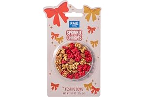 PME Cake Perles Décoratives de Noël | Nœuds (25g) | Décorations Comestibles Festives pour Gâteaux, Cupcakes et Pâtisseries d’Hiver