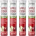 GRANDEUR The Plant Based Apple Cider Vinegar Tablets For Weight Management, Easy Disgestion, Acv For Weight Management With Pomegranate Extract, Vit B6, B12 - No Added Sugar, 60 Tablets Pack Of 4