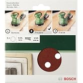 Bosch Home and Garden Eksantirik Zımpara Kağıdı 5'Li, 125 Mm120 Kum 8 Delik, Yeşil