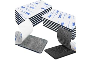 Elover Tiras Adhesivas de Gancho y Bucle de 5 x 10 cm, 12 Pares, Cinta de Montaje con Parte Posterior Adhesiva Fuerte para Uso en el Hogar o la Oficina, en Lugar de Orificios y Tornillos, Negro