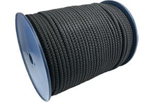 ILC MERCERIE PARADIS Cordon Cordelette Tressé 4 mm x 5 mètres (Noir)