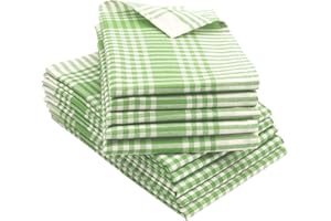 ZOLLNER 10 paños de Cocina algodón, 50x70 cm, a Cuadros Verdes