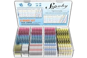 Sopoby 210 pcs Cosses Electriques Souder Gaine Thermorétractable Terminaux Cuivre Electrique, Souder Joint Fil Câble Connecteur Retrait Thermique Soudures