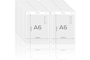 EUROPABAND Set di 50 portabadge morbidi verticali per carte, pass, etichette e documenti trasparenti, ideali per eventi, aziende e gruppi (A6, 105 x 150 mm)