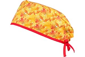 PILUCAPS, Calots chirurgicaux cheveux courts, modèle AUTUM réglable avec bande de tissu à nouer pour dames et messieurs 100% coton