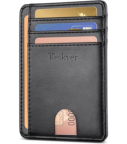 Portefeuille hommes mince RFID bloquant portefeuille en cuir avec pince à billet