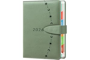 ZXHQ Diary 2026 Page a Day A5, Jan-Dec, 2026 Diary Day to View, Full Year Daily Planner with Monthly Overview, UK Holiday, Colorful Tabs, Fine Inner Pocket, 5.9" × 8.5"- Army Green