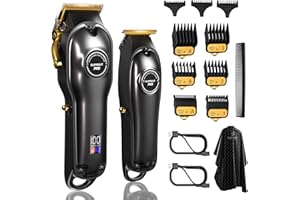‎SUPRENT SUPRENT Haarschneidemaschine Professionelle und Trimmer- Haarschneider Set für Herren Zero Gap, Kabelloses Friseur Haarschneidemaschine Profi mit LED-Display (Schwarz)