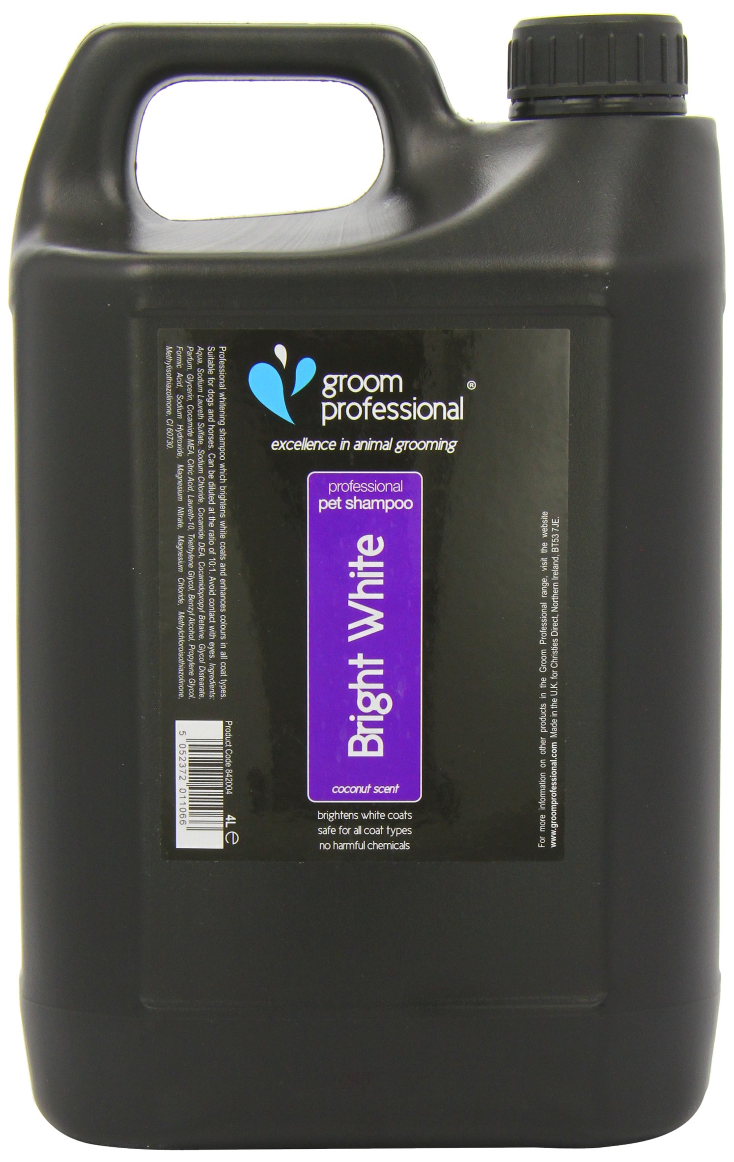 GROOM PROFESSIONAL Bright White Dog Shampoo Brightens White Coats, 4